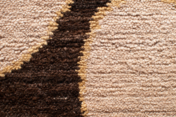 Sheru Close Up - 6’ x 9’, 100% hand-carded Himalayan sheep wool Handmade in Nepal. Custom size and colour Rug Carpet Toronto Canada US - multicolour cream brown Interior Design