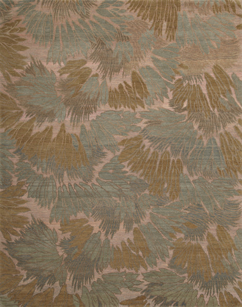 Parna exquisite eco-friendly sustainable Transitional Amala carpets 6’ x 8’ Hand-carded Himalayan Sheep Wool and allo nettle fibres Handmade in Thailand Custom Size and Colour Rug brown blue green transitional Interior Design