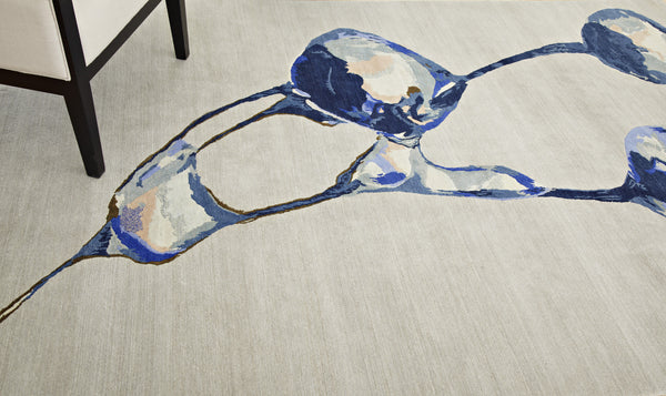 Gundum - Ice Wine Grapes - 6’ by 9’ 100% Hand-Carded Himalayan Sheep's Wool Handmade in Nepal Custom size and colour Rug Carpet Toronto Canada US - indigo ice wine grapes Interior Design