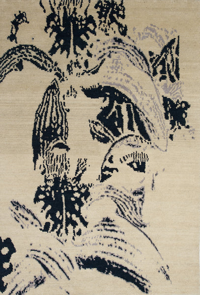 Showa - inspired by tropical flowers - handmade affordable high quality rug designed in Toronto and handwoven in Nepal