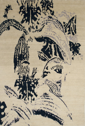 Showa - inspired by tropical flowers - handmade affordable high quality rug designed in Toronto and handwoven in Nepal