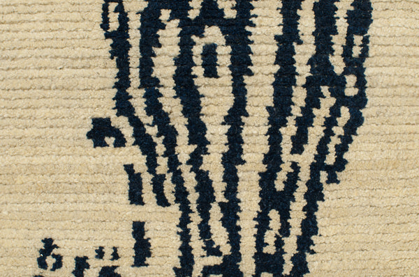 Showa - inspired by tropical flowers - handmade affordable high quality rug designed in Toronto and handwoven in Nepal