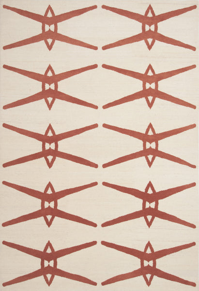 Chaise, a rug with a geometric design by Amala Carpets - handmade with hand-carded Himalayan sheep wool. Featured in Interior Design Magazine's Fall Market Tabloid 2015