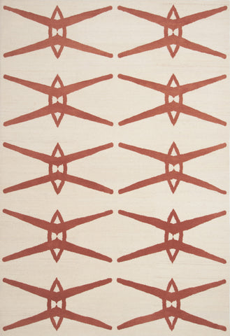 Chaise, a rug with a geometric design by Amala Carpets - handmade with hand-carded Himalayan sheep wool. Featured in Interior Design Magazine's Fall Market Tabloid 2015