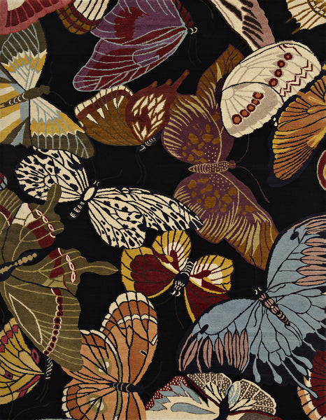 Flutter exquisite eco-friendly sustainable Transitional Amala carpets 4’11″ by 7’2″ 100% Hand-carded Himalayan Sheep Wool Handmade in Nepal Custom Size and Colour Rug purple orange Red Green cream yellow blue black Interior Design