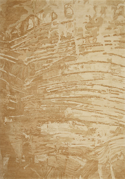 6 by 9 Hand-carded Himalayan Sheep Wool & Silk Motif Handmade in Nepal Custom size and colour Rug Carpet Toronto Canada US - Latte Beige Cream Interior Design