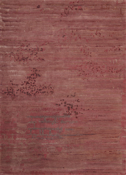 6′ by 9′, Hand-carded Himalayan Sheep Wool & Silk Motif Handmade in Nepal Custom size and colour Rug Carpet Toronto Canada US - pin red fuchsia Interior Design