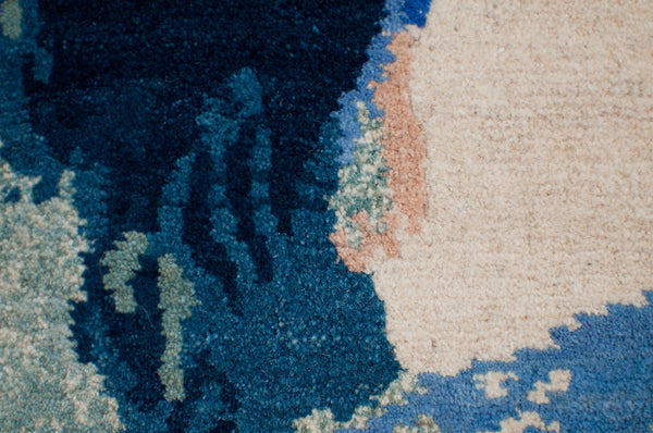 Gundum - Ice Wine Grapes - 6’ by 9’ 100% Hand-Carded Himalayan Sheep's Wool Handmade in Nepal Custom size and colour Rug Carpet Toronto Canada US - indigo ice wine grapes Interior Design