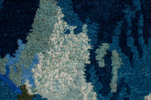 Gundum - Ice Wine Grapes - 6’ by 9’ 100% Hand-Carded Himalayan Sheep's Wool Handmade in Nepal Custom size and colour Rug Carpet Toronto Canada US - indigo ice wine grapes Interior Design