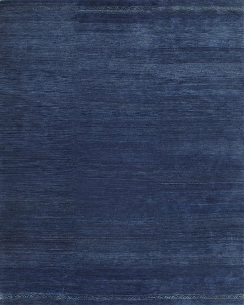 Indigo Sora high quality eco-friendly sustainable contemporary carpet 8’2” x 9’8” 100% Hand-Carded Himalayan Sheep's Wool Handmade in Nepal Custom size and colour Rug Carpet Toronto Canada US Indigo Blue Interior Design Amala Carpets
