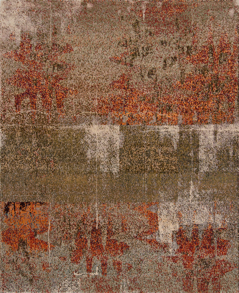 Parda 8′ by 10′, 100% Hand-carded Himalayan Sheep Wool Handmade in Nepal Custom size and colour Rug Carpet Toronto Canada US - multicolour cream green orange Interior Design